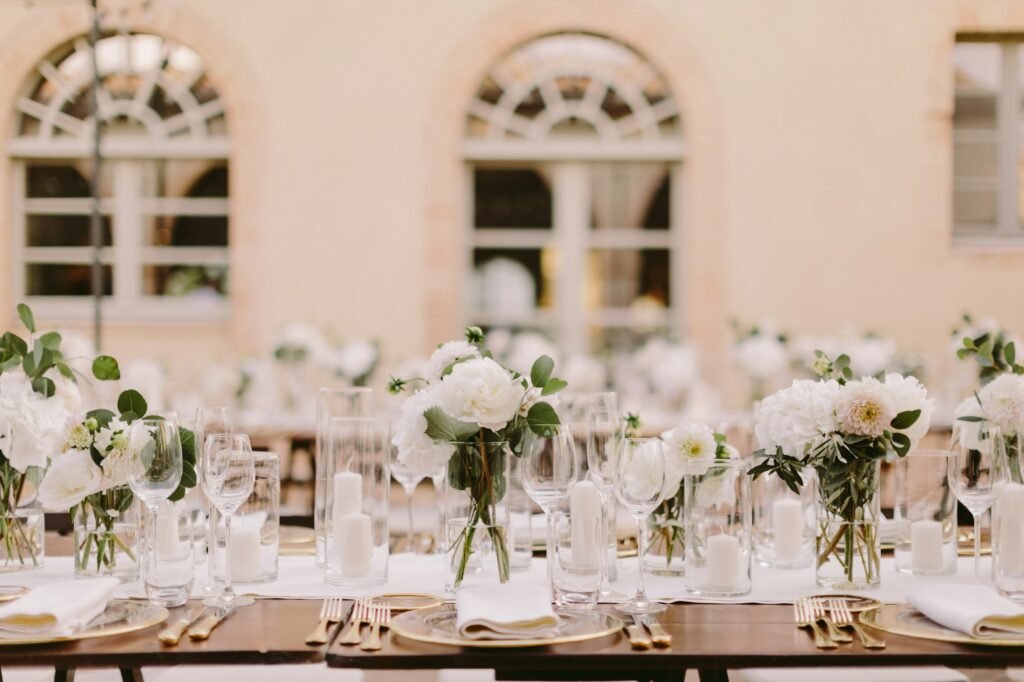 wedding reception party banquet table coverage